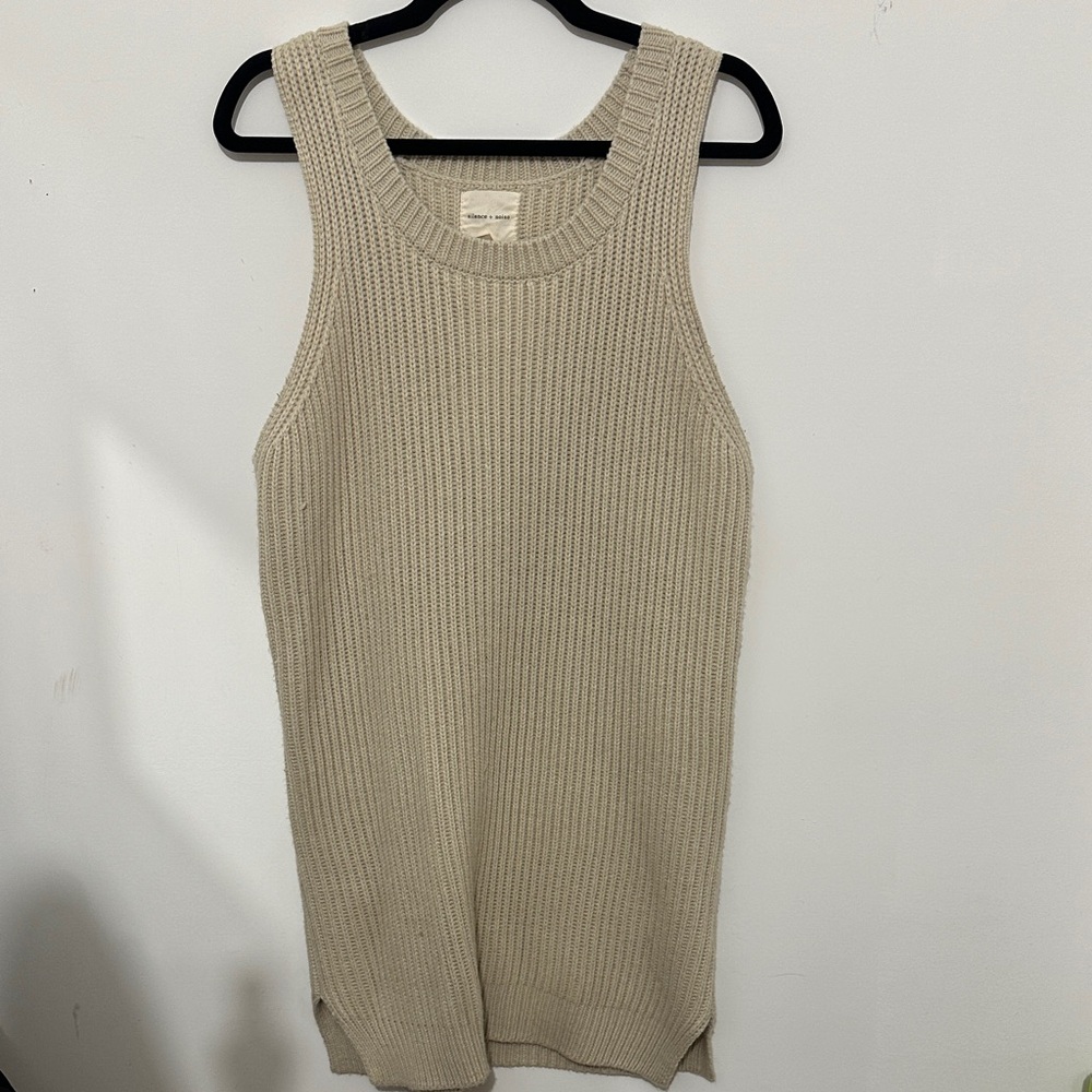 Silence + Noise Cream Knit Mini Dress